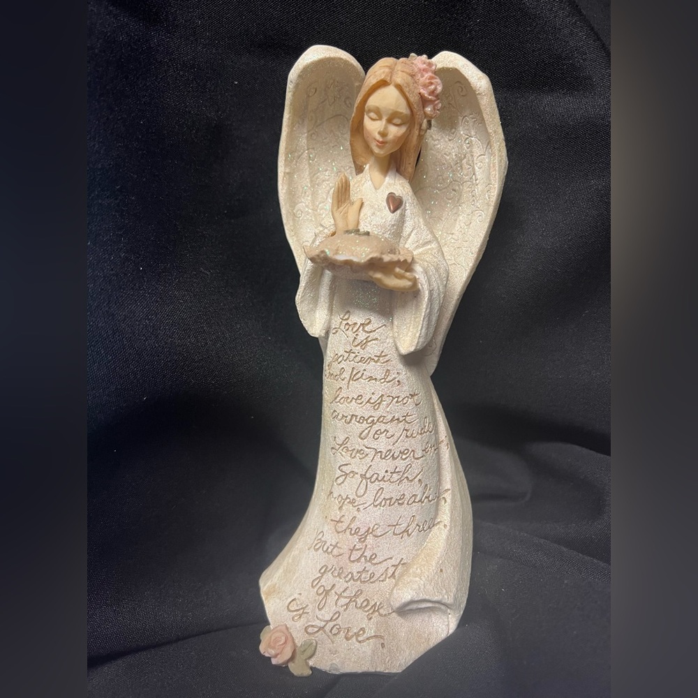 Foundations Enesco Angel Figurine Karen Hahn 2002 Love is Patient Marriage 8.5"
